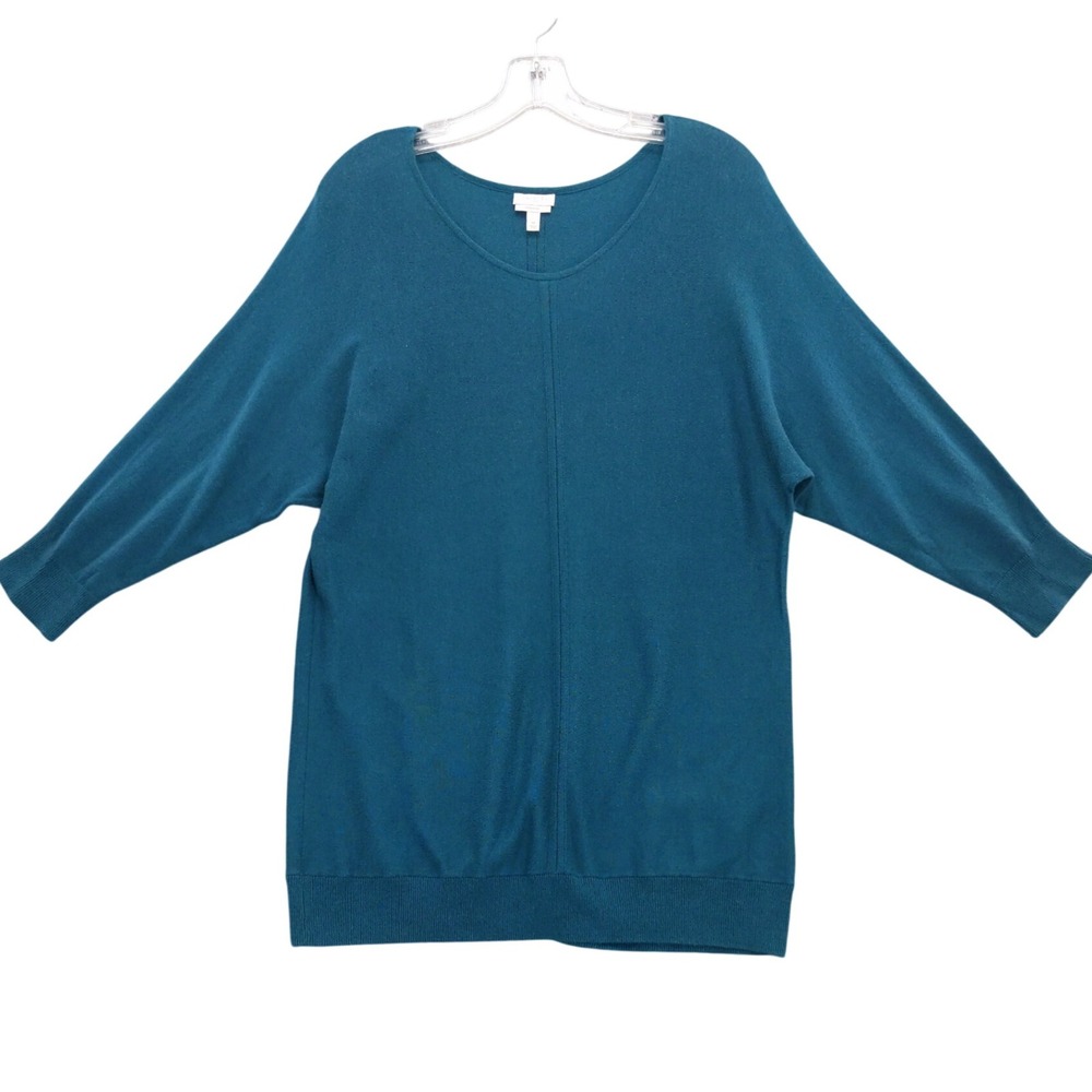 Talbots Luxury Blend Teal Blue Knit Sweater Dolman Sleeve Top‎ Medium